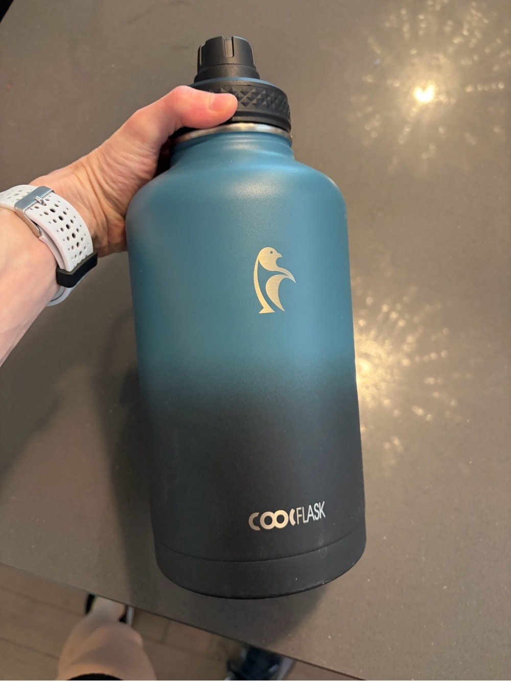 Cool Flask Teal to Black Ombre Stainless Bottle